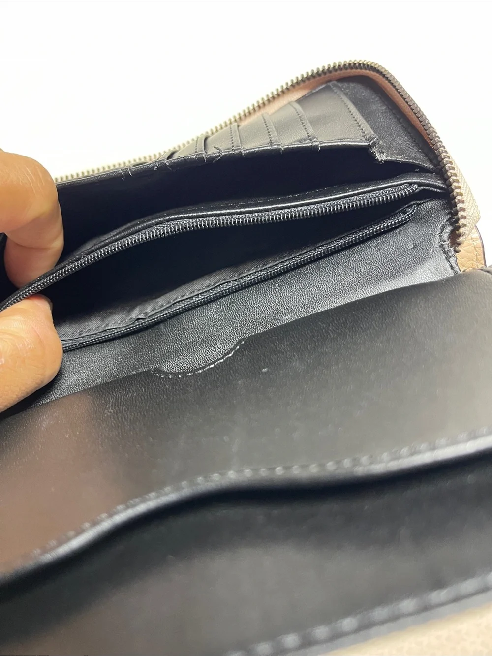 Rebecca Minkoff Regan Taupe Pebbled Leather Wristlet Wallet